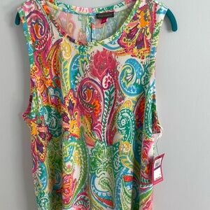 Vince Camuto Paisley Tank BNWT Sz XXL